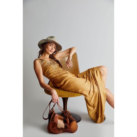 NWT Free People X Brenda Knight Laced Maxi Slip Dress - Picture 13 of 15